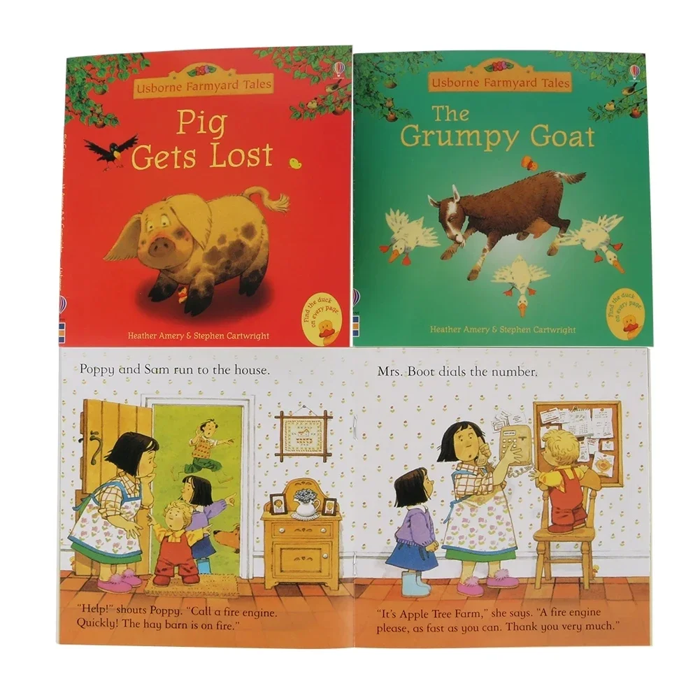 20หนังสือ/ชุด15x15ซม. usborne เรื่องฟาร์มนิทานสำหรับเด็กเด็กที่มีชื่อเสียงในฟาร์มหนังสือภาพภาษาอังกฤษ