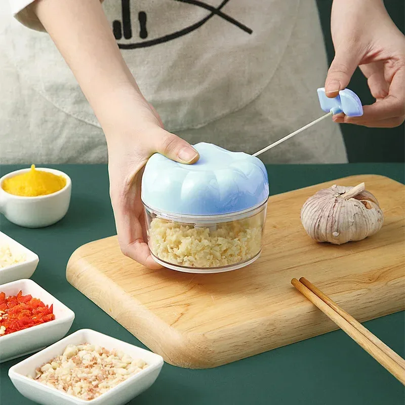 แบบพกพาเครื่องตัดผักและอาหารคู่มือกระเทียม PULLER ผลไม้ Chopper Multi-Function เครื่องบดเนื้อเครื่องตัดผักครัวเครื่องมือ