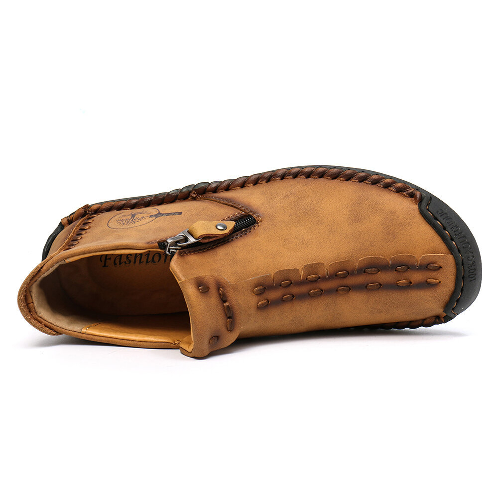 Botas de otoño para hombre, botines informales hechos a mano para hombre, Botas de invierno, zapatos con cremallera para Hombre, Botas