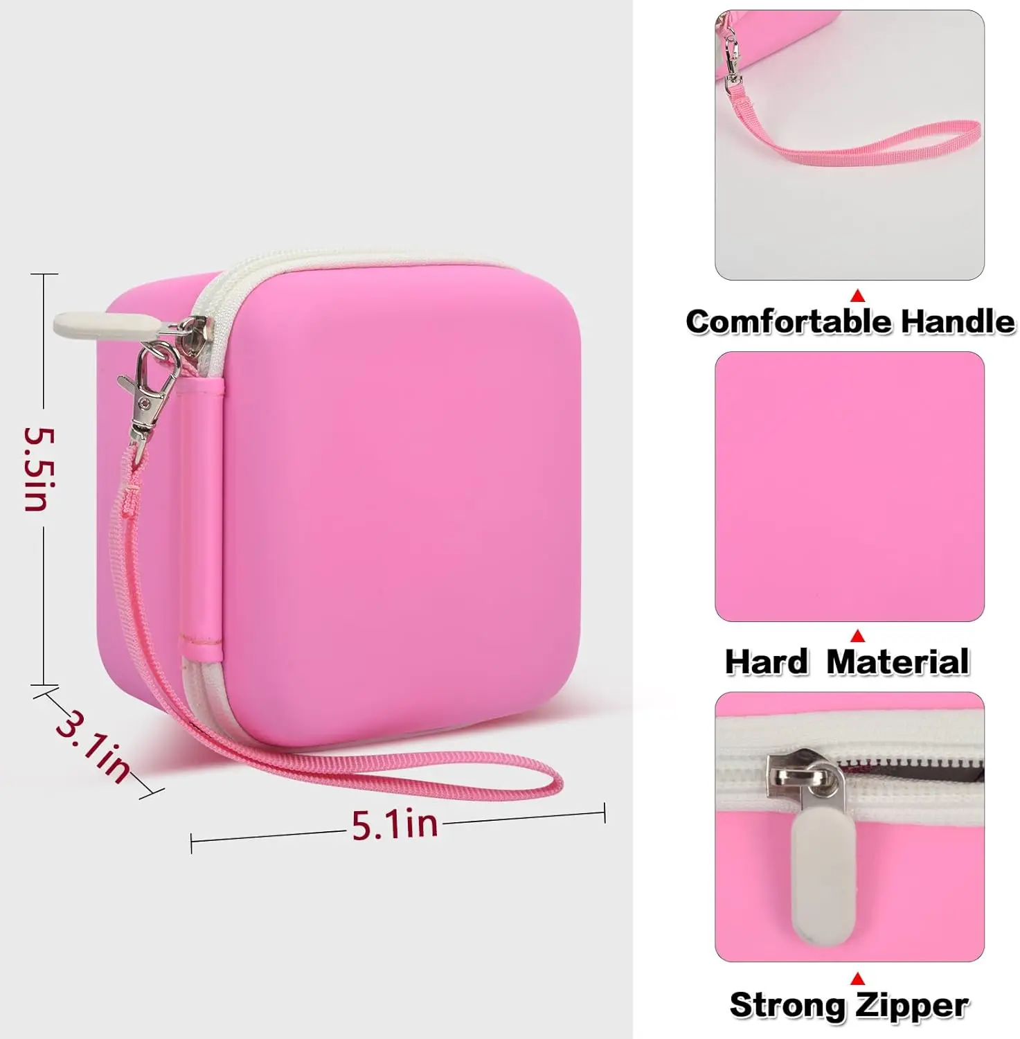 Kid's Camera Case Compatível com Câmera Instantânea para Crianças, Câmeras de Vídeo Digitais, Saco de Armazenamento para Meninas, Criança