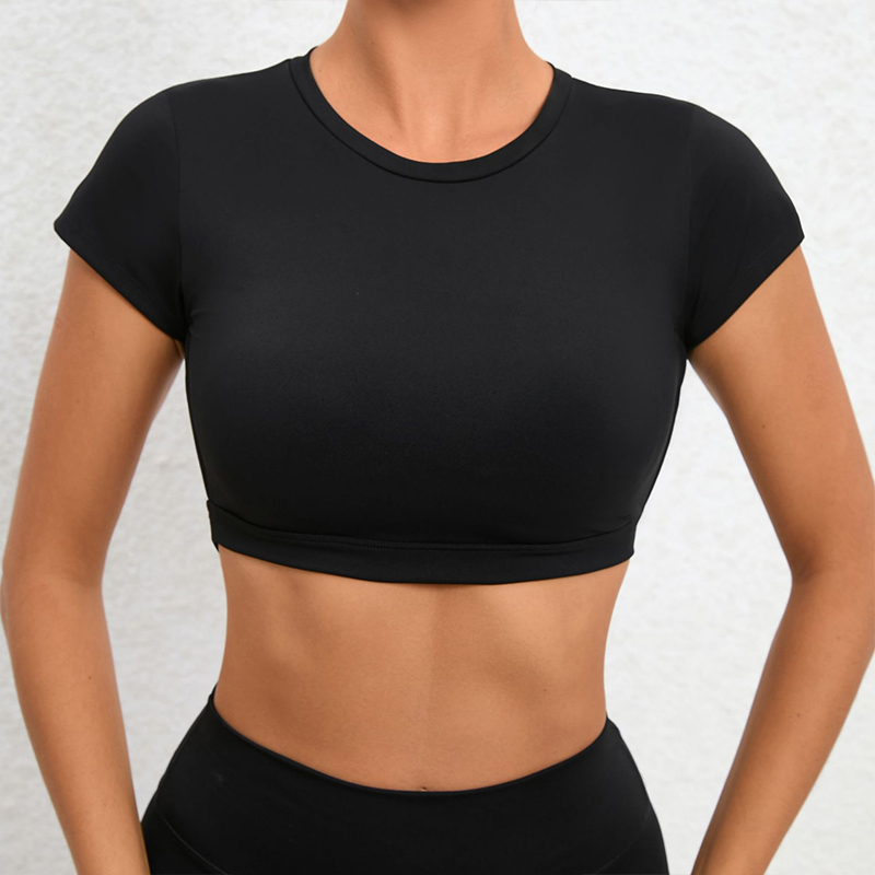 Blusas deportivas para mujer de gym,Top deportivos mujer gym,Hearuisavy-camisetas deportivas transpirables para mujer, ropa deportiva para entrenamiento, Fitness, Yoga, sin espalda, Top corto deportivo para gimnasio