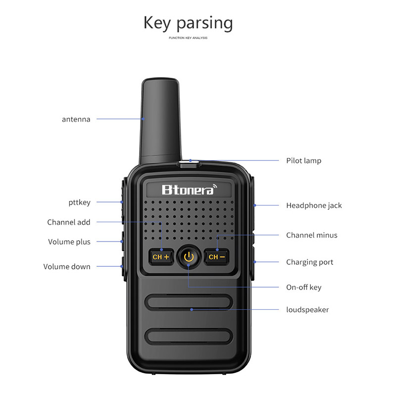 Mini Walkie Talkie BTONERA BT-320 Portable Two Way Radio PMR FRS Radio Comunicador Long range Kids Walkie-Talkie for Hotel Busin