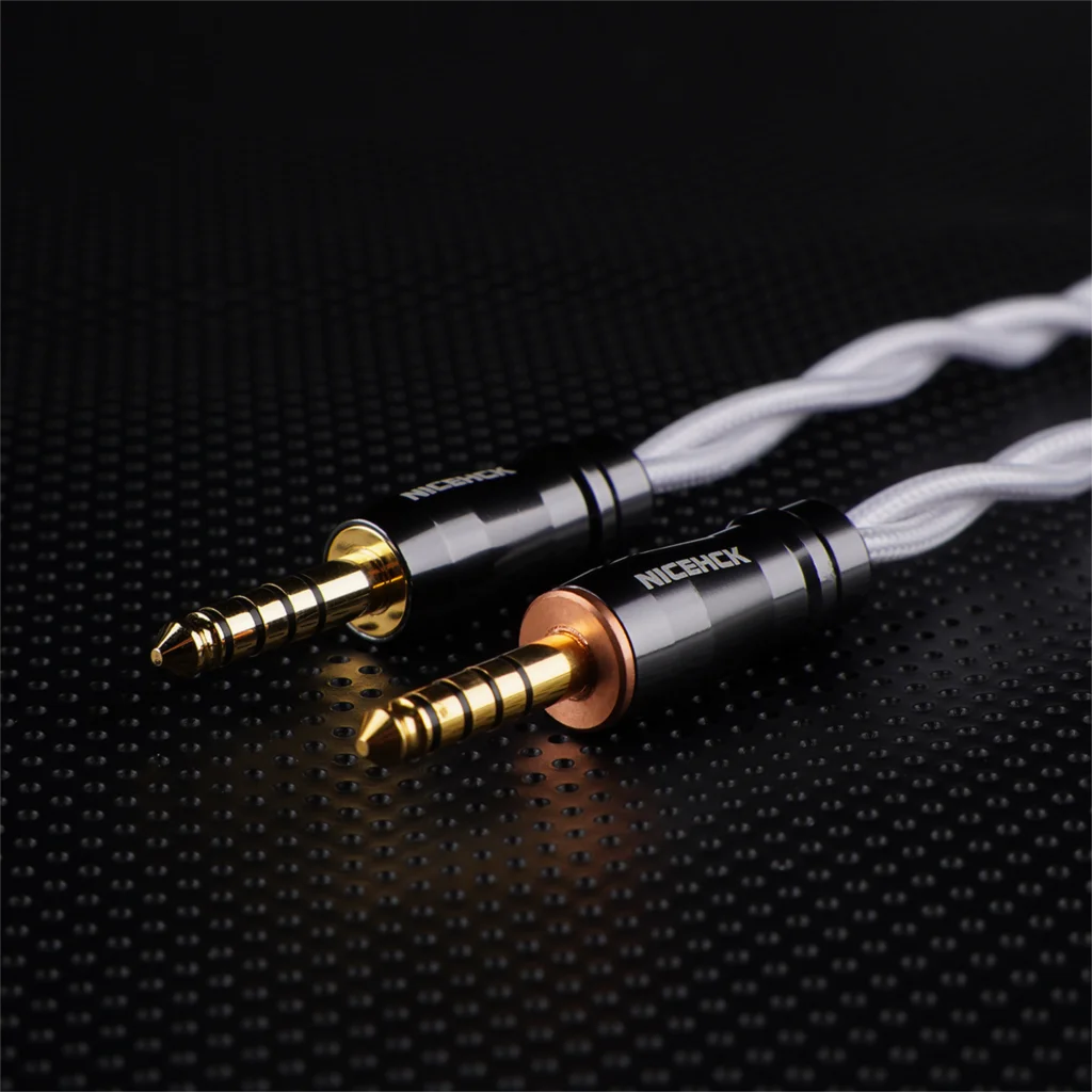 NICEHCK SnowWings HiFi Earphone Upgrade Cable 24K Real gold-plated Double-layer Plating Wire for  DaVinci Delci Explorer 4U