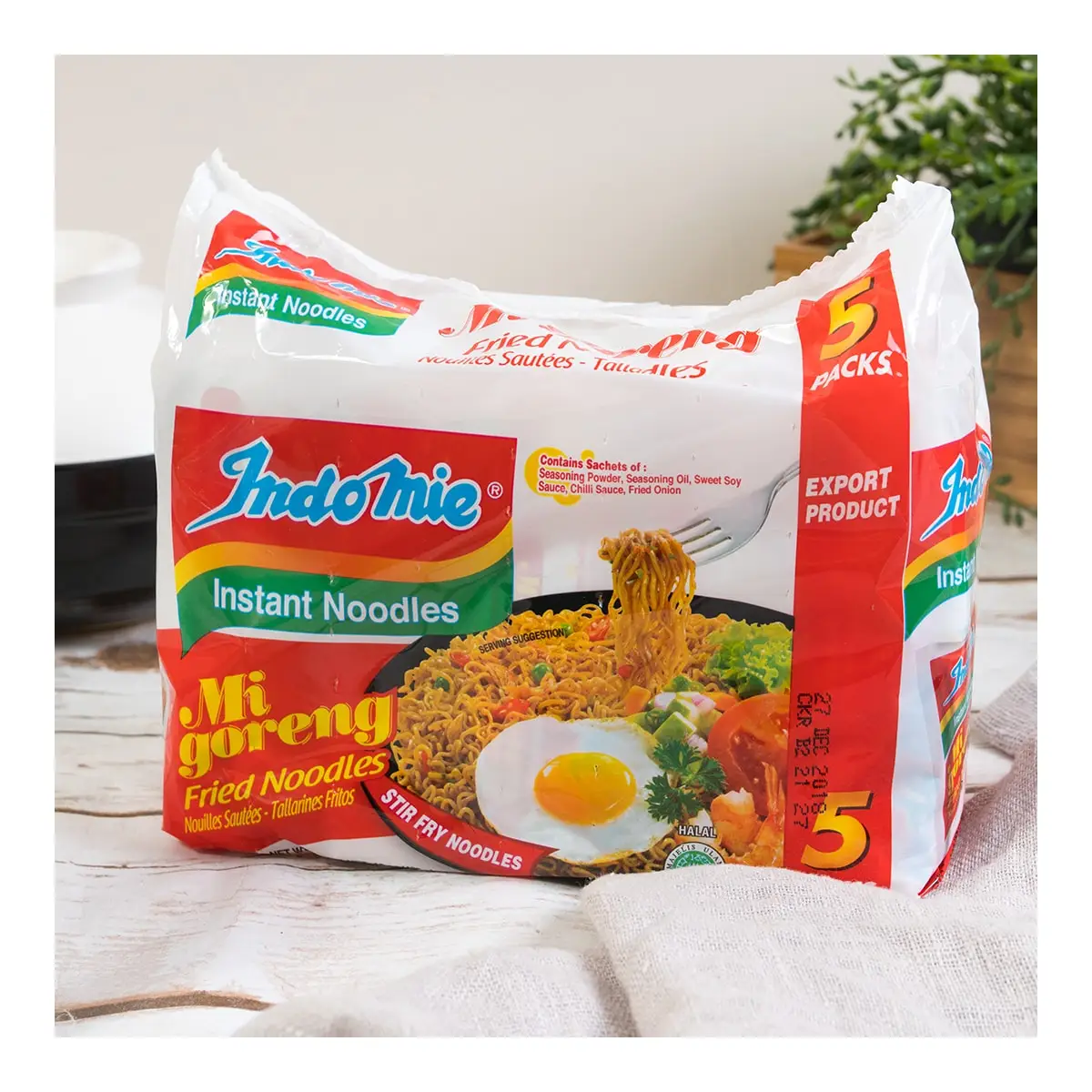 [4 Packs] Indomie Mi Goreng Instant Noodles - Authentic Indonesian Stir-Fried Noodles, Original Flavor, 14.99oz x 4 Packs
