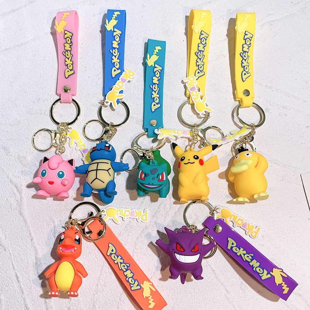 2025 the New Pokemon Keychain Pikachu Koda Duck Pendant Jewelry Figurines Doll Cartoon