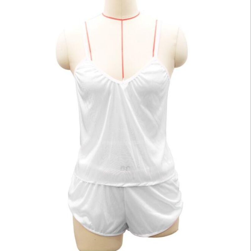Sexy Women Pajamas Sets Sleepwear For Female Spaghetti Sleeveless Tops+Shorts Home Suit Summer Cami V-Neck Sleepwear Women