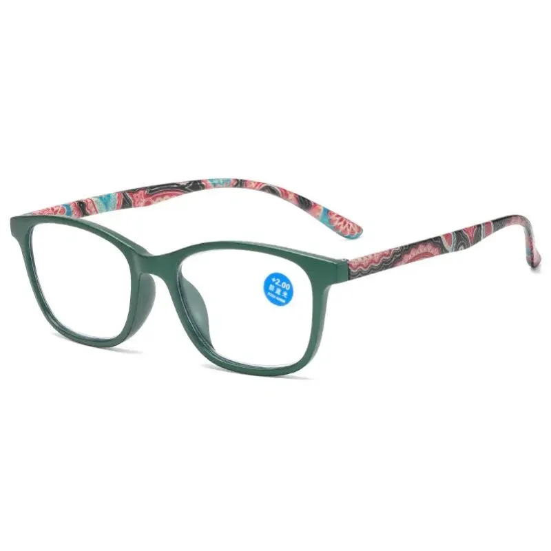 Gafas de lectura con estampado de flores para mujer, lentes de resina con aumento para presbicia, + 1,0 ~ + 4,0