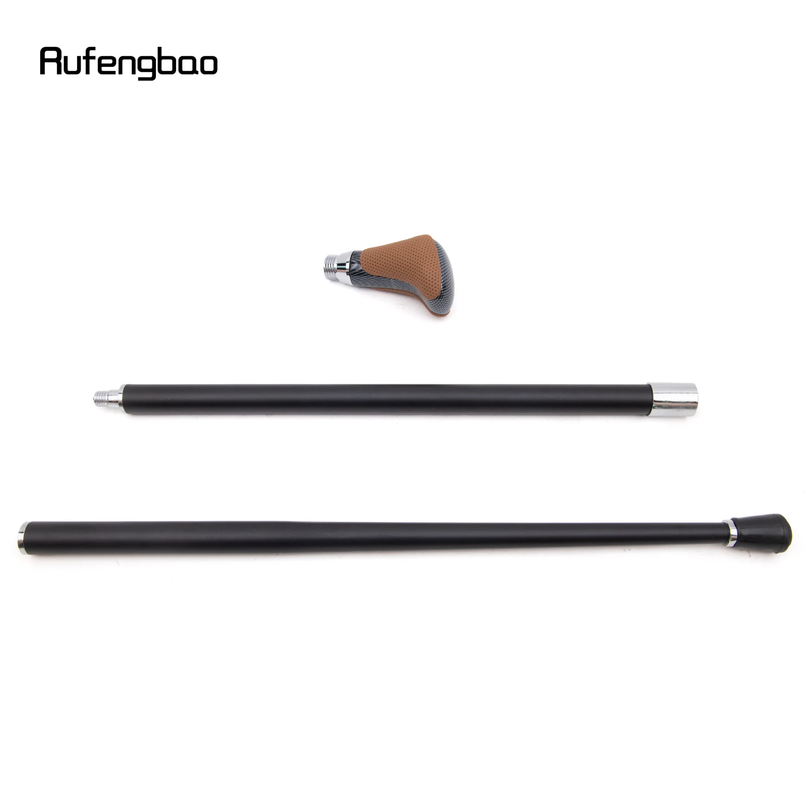 Braun Schwarz Leder Weiß Gehstock Mode Dekorativer Gehstock Gentleman Elegant Cosplay Cane Crosier 94cm