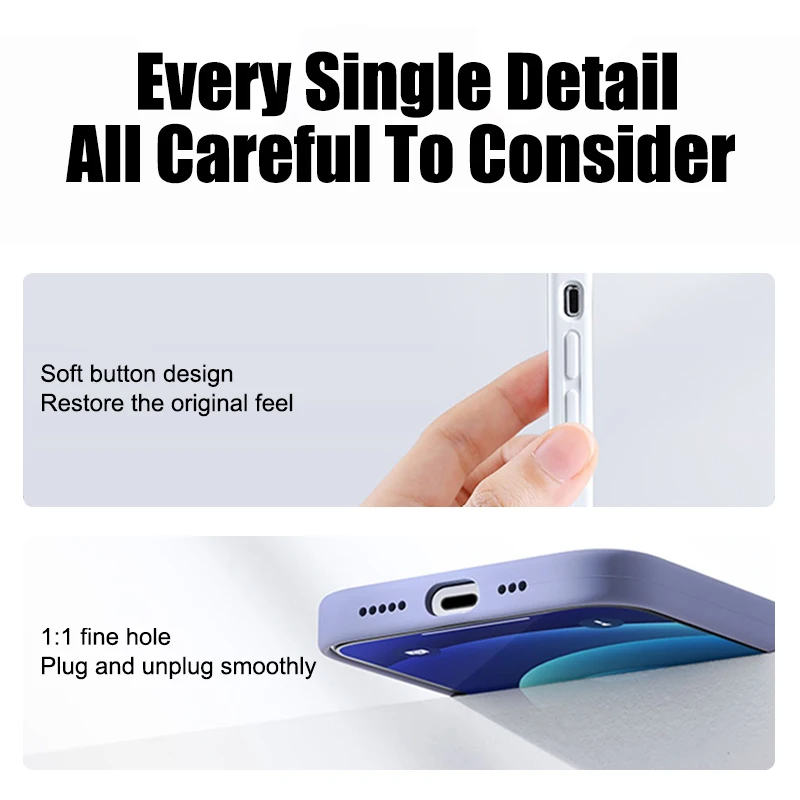 Funda de silicona líquida Original para iPhone 15 13 14 12 11 16 Pro Max, funda para iPhone 16 15 Plus, funda a prueba de golpes, accesorios para teléfono