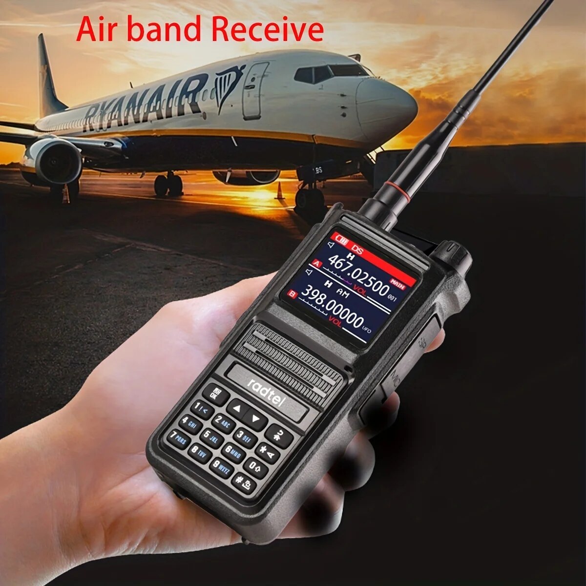 Radtel RT-470X Pełnozakresowe radio Ham 256-kanałowe radio dwukierunkowe Air Band USB-C Aviation NOAA Police Marine Amateur HT Scanner Roger