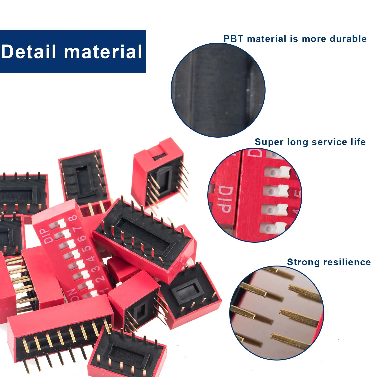 10pcs Slide Type Dip Switch Double Row Toggle Switches Module 2.54mm 1 - 12 Position For Circuit Breadboards