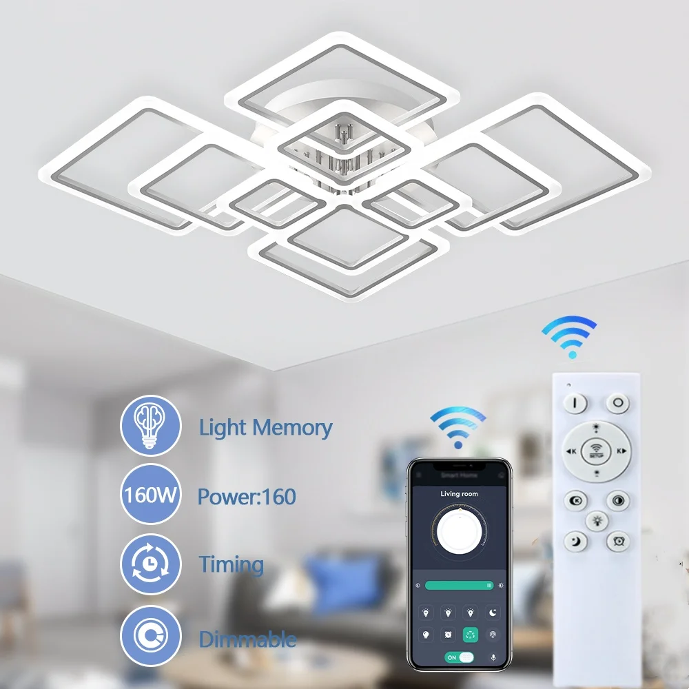 Nordic lampa wisząca lampa sufitowa nowoczesny kwadratowy żyrandol LED nadaje się do sypialni salony kuchnia jadalnia wystrój oświetlenia