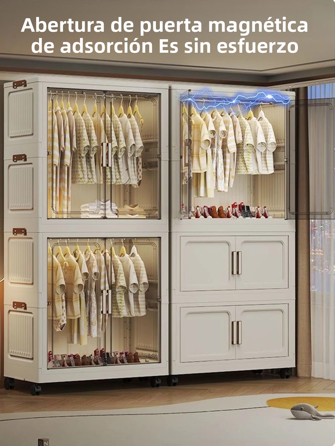 Armario de almacenamiento plegable multiescena blanco/negro/gris hogar Oficina cocina baño organizador multifuncional con puertas