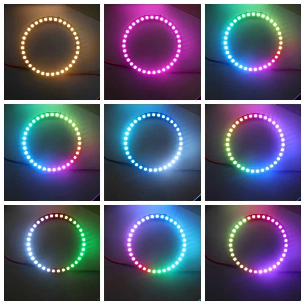 Anillo de píxel Led WS2812B DC5V, anillo direccionable Individual 5050 RGB WS2812 IC, módulo Led BuiIt-in y controlador USB de bloqueo de 14 teclas