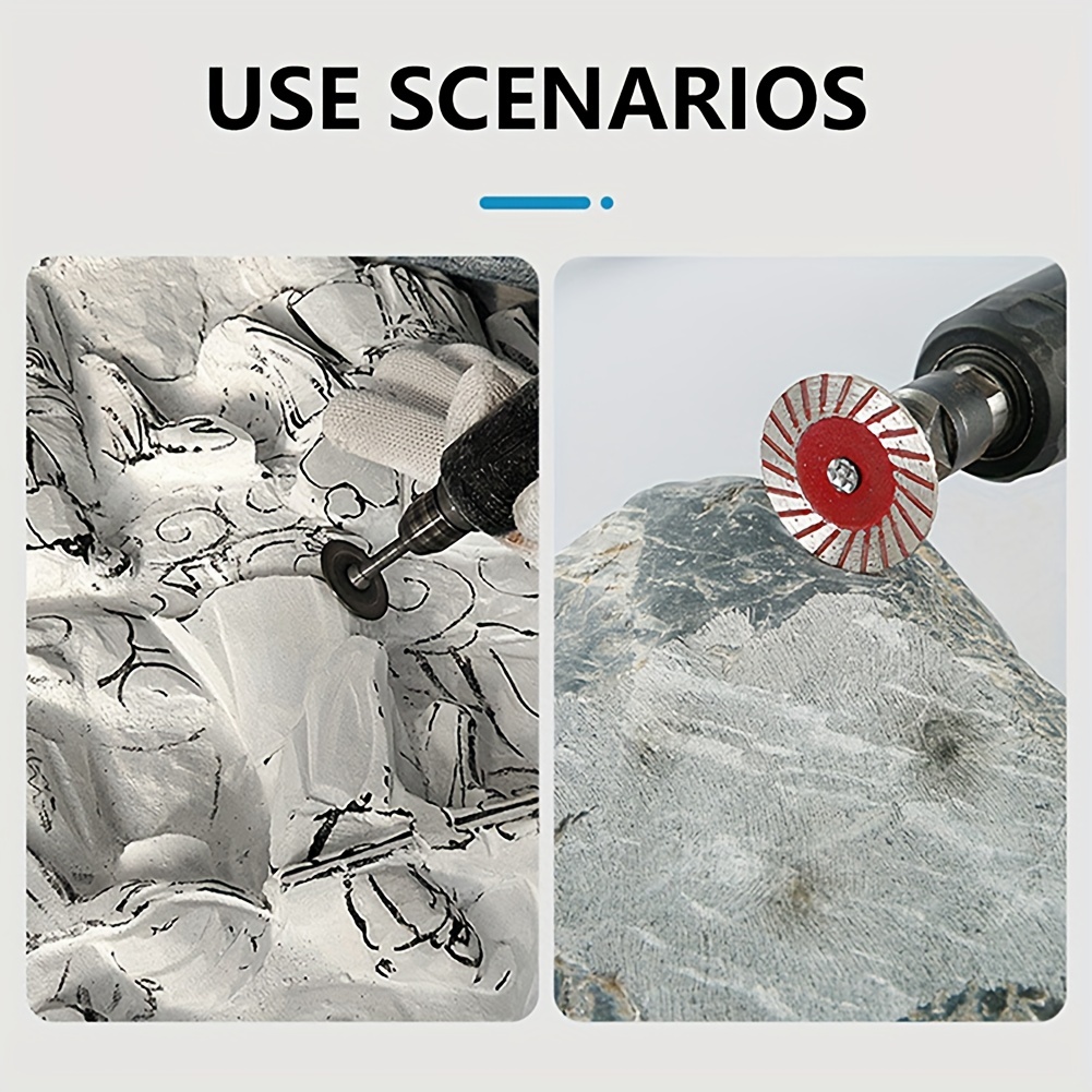 Discos de corte de diamante de 40 mm, mini hoja de sierra turbo para tallar azulejos de cerámica de mármol granito, herramienta de tallado de piedra con vástago de 6 mm