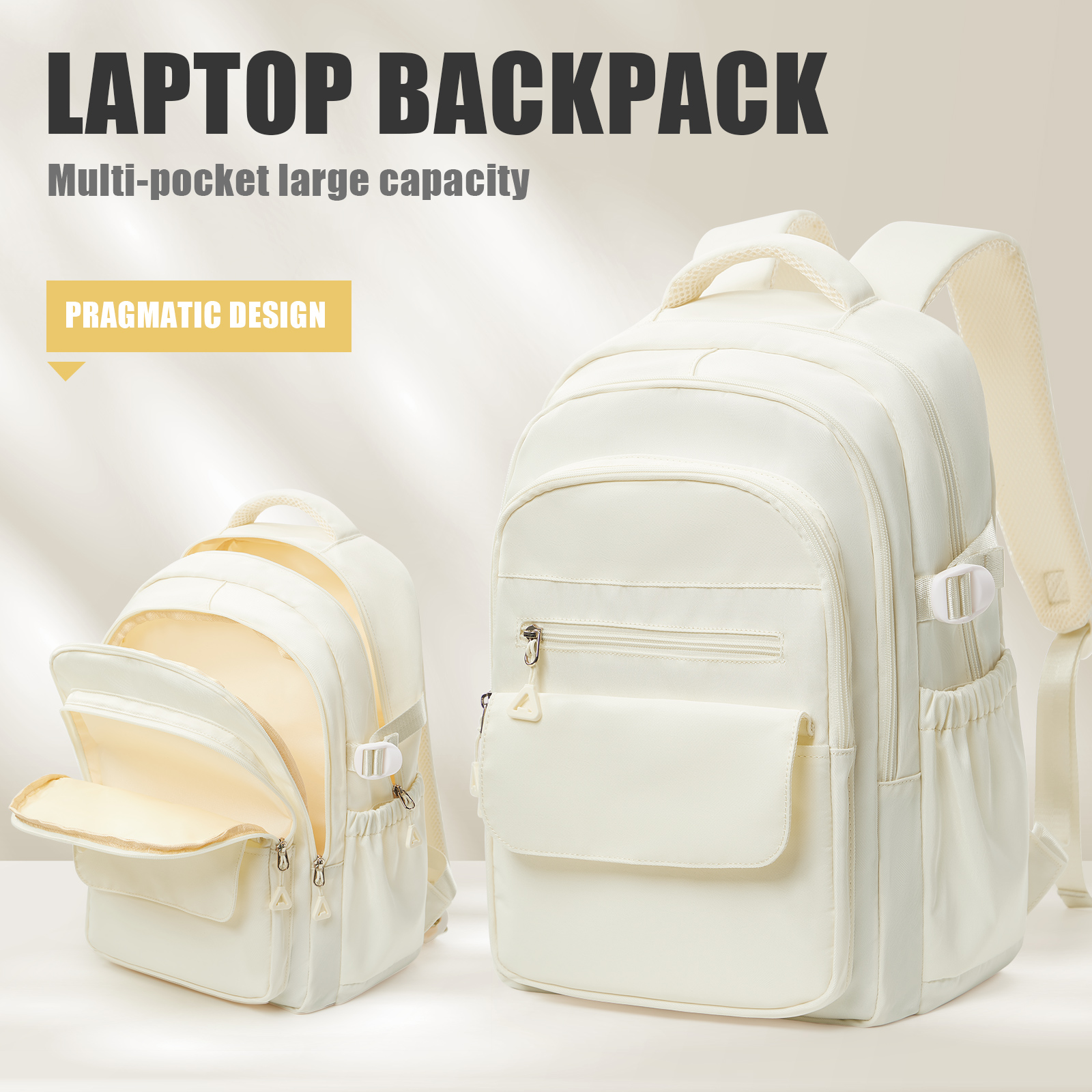 Mochila elegante blanca de estilo japonés para la escuela, niñas, niños, mochila de viaje, mochila para ordenador portátil, mochila informal, bolsas para viajes