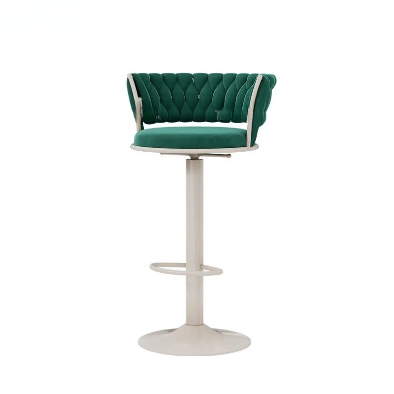 Bar Chair Rotating Lifting Light Luxury Backrest High-quality Front Desk Cashier Household Round High Stool