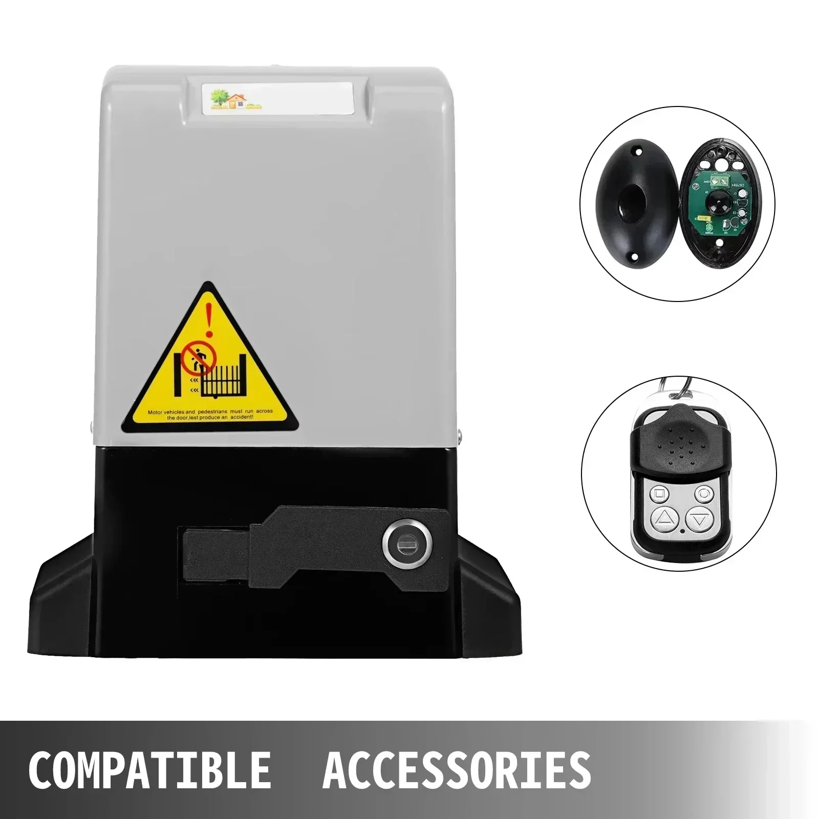 VEVOR Automatic Gate Opener 1300LBS Electric Garage Door Opener Sliding 2 Keys With 4m Racks Operator for Hotel Factory School