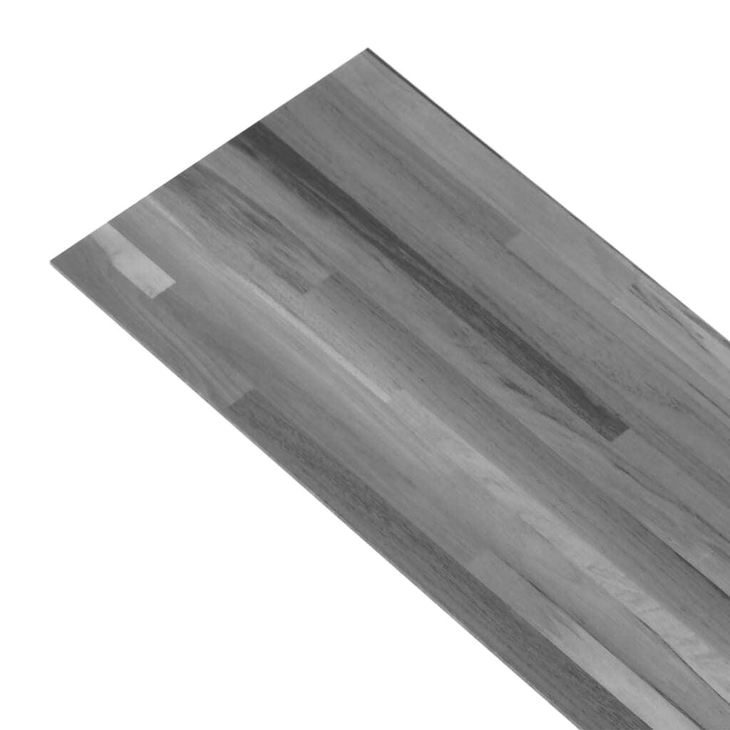 Self-Adhesive PVC Flooring Planks - 4.46 m², 3mm Thick, Stylish Striped Grey Design