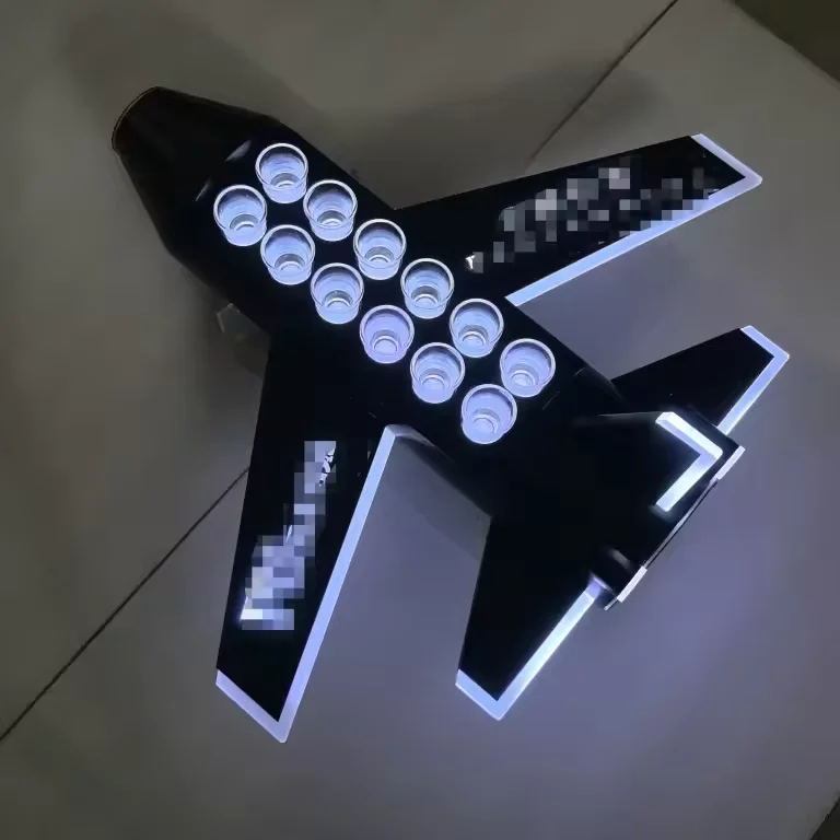 Niestandardowe logo 12-strzałowe okulary Rakieta Samolot Glorifier 6 butelek Prezenter Usługi VIP na imprezy w klubie nocnym, barze, salonie