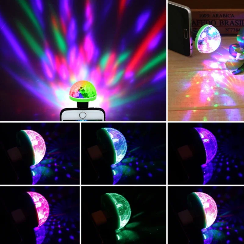 USB ไฟเวที Mini LED บรรยากาศแสงเวที DJ Disco Ball โคมไฟในร่ม Home Party USB ไปยัง Apple โทรศัพท์ Android Disco Light