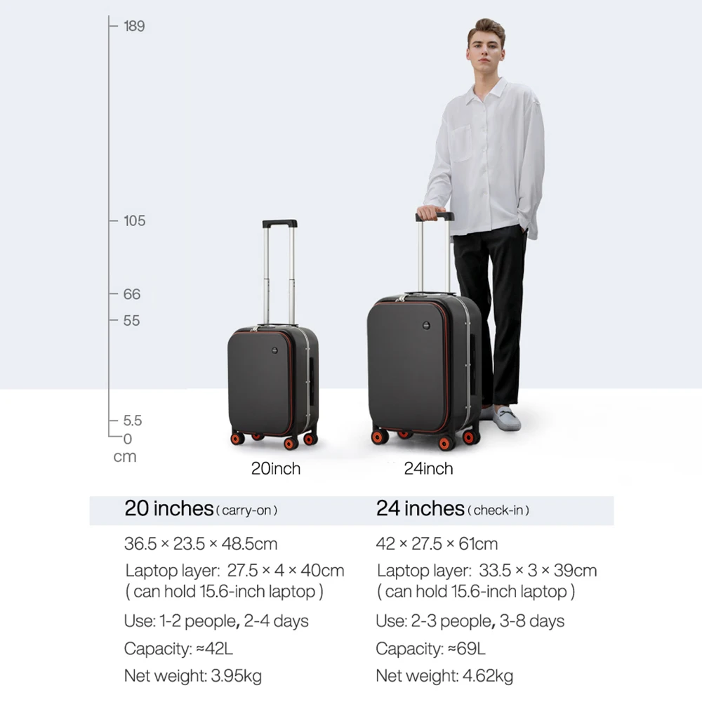 Mixi นวัตกรรมการออกแบบใหม่กระเป๋าเดินทางพกพาบน Hardside Rolling กระเป๋าเดินทาง PC Spinner ล้อรถเข็นกรอบอลูมิเนียม