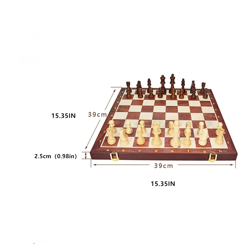 Jogo de tabuleiro de alta qualidade conjunto de peças de xadrez de madeira maciça dobrável de madeira com mais de 2 após o entretenimento do jogo