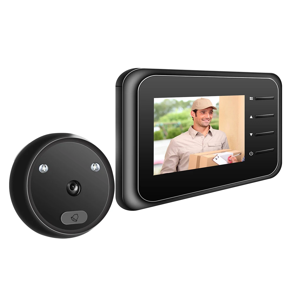 Mirilla de puerta con cámara, Visor de puerta con WiFi, Monitor inalámbrico, vista en vivo, visión nocturna Digital, disparo de fotos