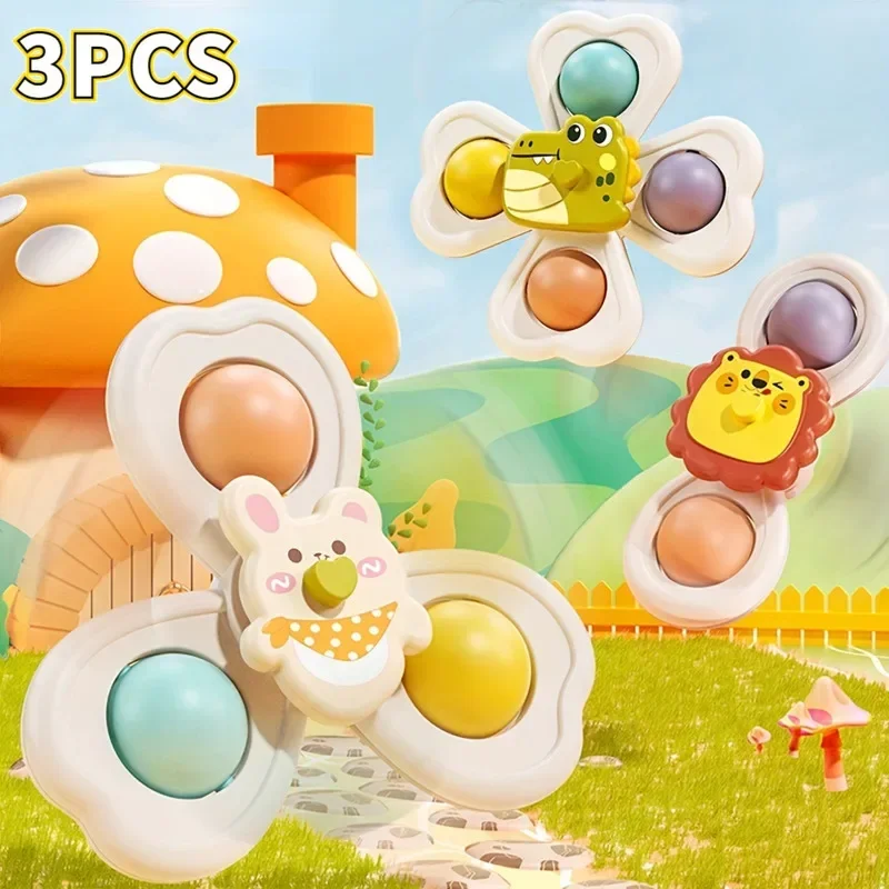 3PCS Zuignap Spinner Speelgoed Babybadje Grappig Spel Educatief Speelgoed Voor Kinderen Meisjes Jongens Baby Zintuiglijke Stress Reliever gift