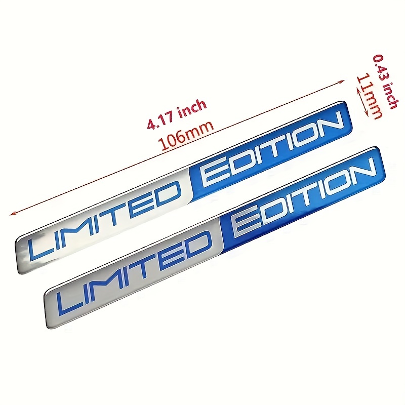 2ชิ้นลิมิเต็ดอิดิชั่นรถยนต์ป้าย3D สติกเกอร์ติดฝากระโปรงท้ายรถอุปกรณ์เสริมสำหรับรถยนต์มอเตอร์ไซค์จักรยาน