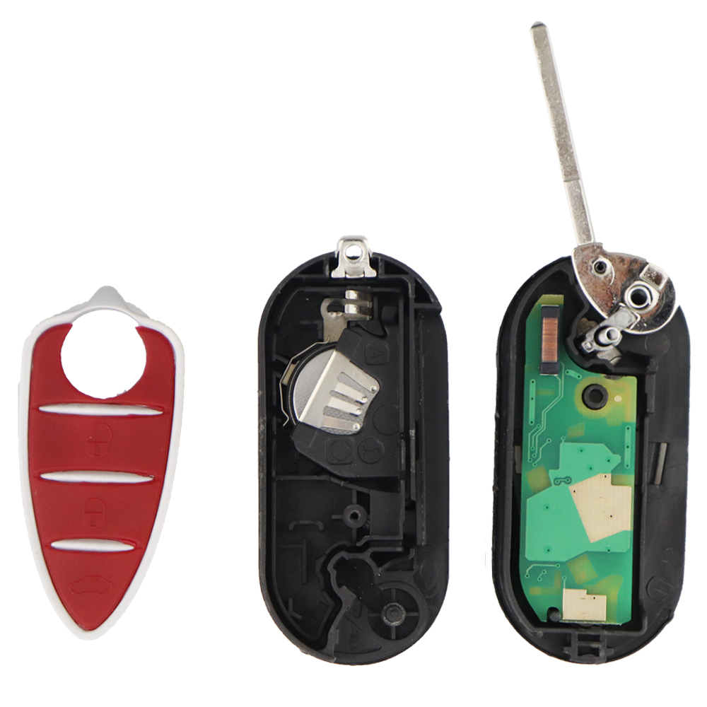 YIQIXIN control remoto abatible de 3 botones para Alfa Romeo Mito GTA 2008-2015 Giulietta 2010-2016 433Mhz Delphi/Marelli Auto Fob ID46 PCF7946