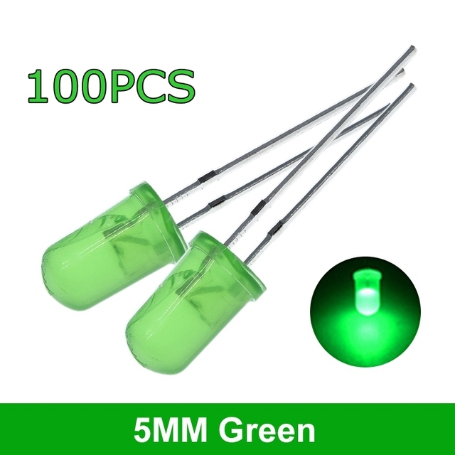 BoRui 5 Farben x 20 Stück = 100 Stück F5 5 mm rund gelb weiß rot grün blau diffuses rundes DIP-Dioden-LED-Lampenlicht