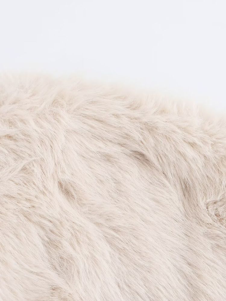 Einfaches Felloberteil, umweltfreundlicher kurzer Pullover aus Kunstfell, High-End-Temperament, lockerer Winter