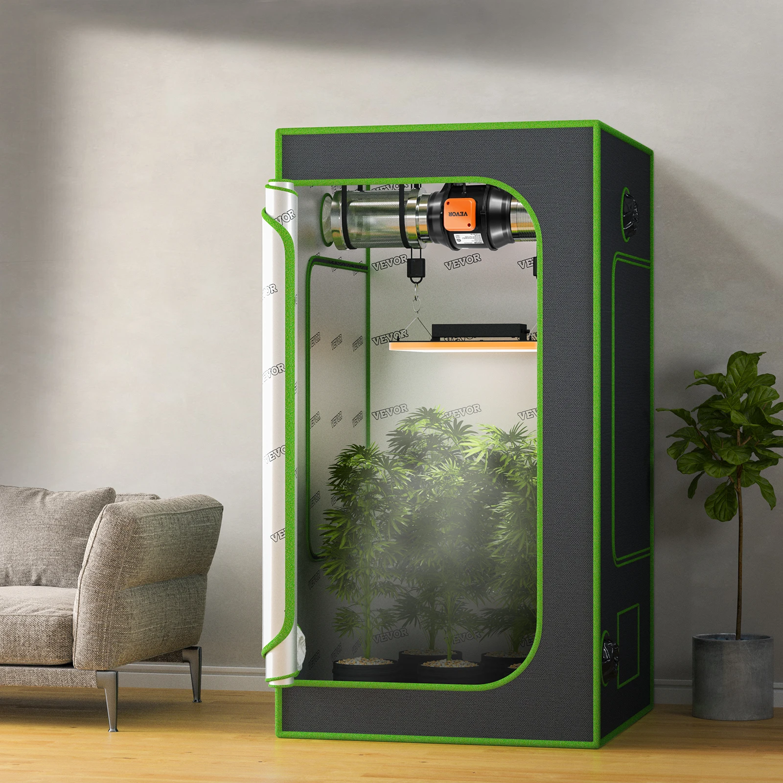 SucceBuy Inline-Kanalventilator mit variabler Geschwindigkeitsregler, leiser AC-Motor, Belüftung, Abluftventilator für die Kühlung zu Hause, Booster-Toilette