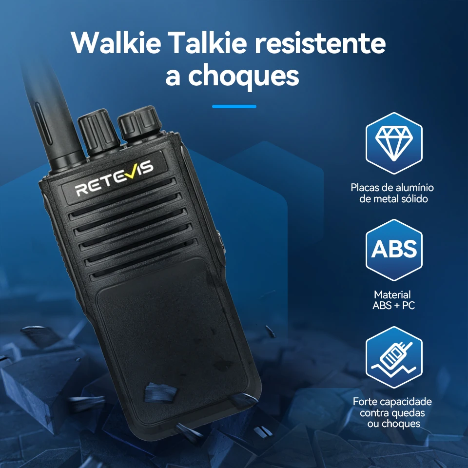 Retevis P62 Walkie Talkie 10W Poderoso IP68 à prova d'água Walkie-talkies de longo alcance Dual Band Transceptor de rádio em dois sentidos VHF UHF