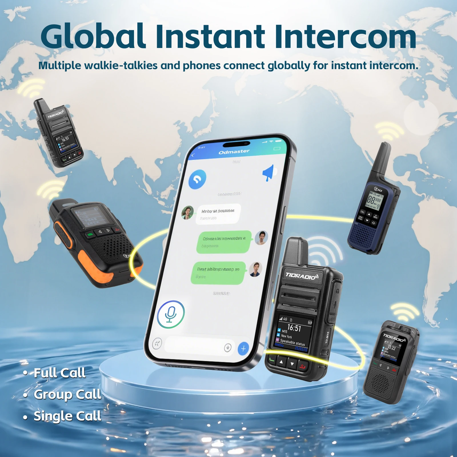 TIDRADIO TD-M15 Global POC Radio with 1 Year Sim Card Walkie Talkie Long Range 4G Network 5000 Miles for Hiking and Camping