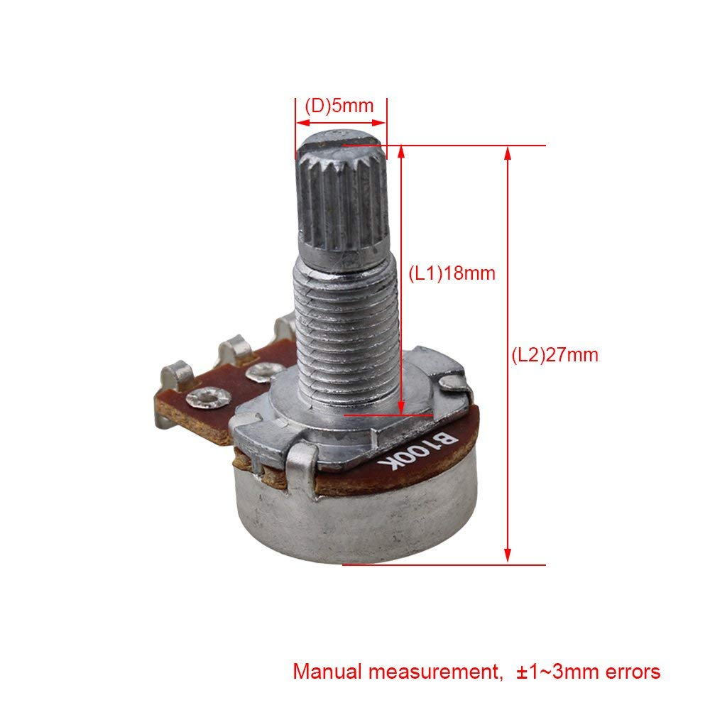 10 Chiếc A10k A100K A250K A500k B100K B250K B500K 3Pin Trục Bộ Khuếch Đại Stereo Kép Chiết Áp