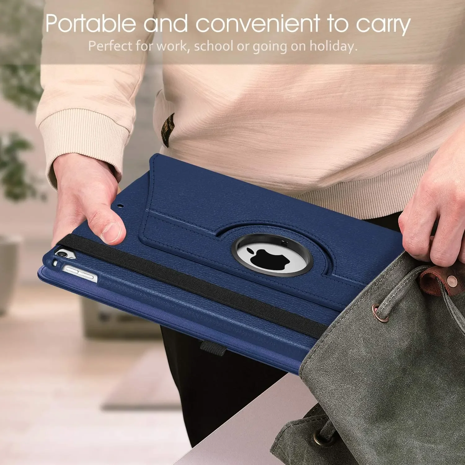 Case For Apple iPad Pro 12.9 2015/2017 360 Rotating Smart Cover iPad Air 13 2024 12.9"  PU Leather Protective Funda Tablet Shell