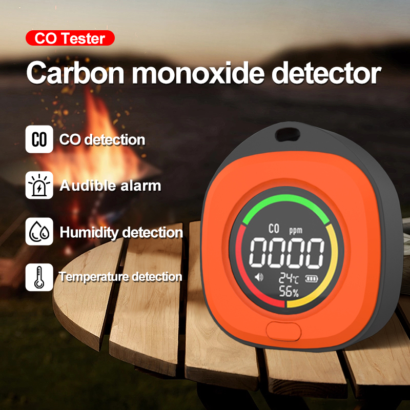 FMAI K5D Detektor tlenku węgla CO Monitor jakości powietrza 1000mAh Bateria Ekran LED Ładowanie USB Type-C do użytku w pomieszczeniach i w podróży