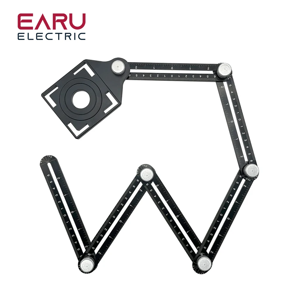 Construction Multi Angle Measuring Ruler Aluminum 6 Folding Positioning Ruler Professional DIY Wood Tile Flooring Tool Locator