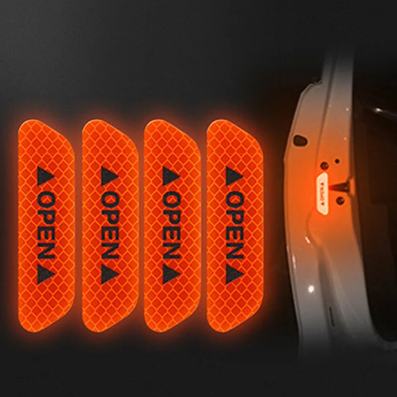 4 Cái/bộ Miếng Dán Cửa Xe Hơi An Toàn Đa Năng Cảnh Báo Mark Mở Phản Quang Cao Cấp Băng Tự Động Bên Ngoài Xe Máy Mũ Nón Bảo Hiểm Xe Đạp Miếng Dán