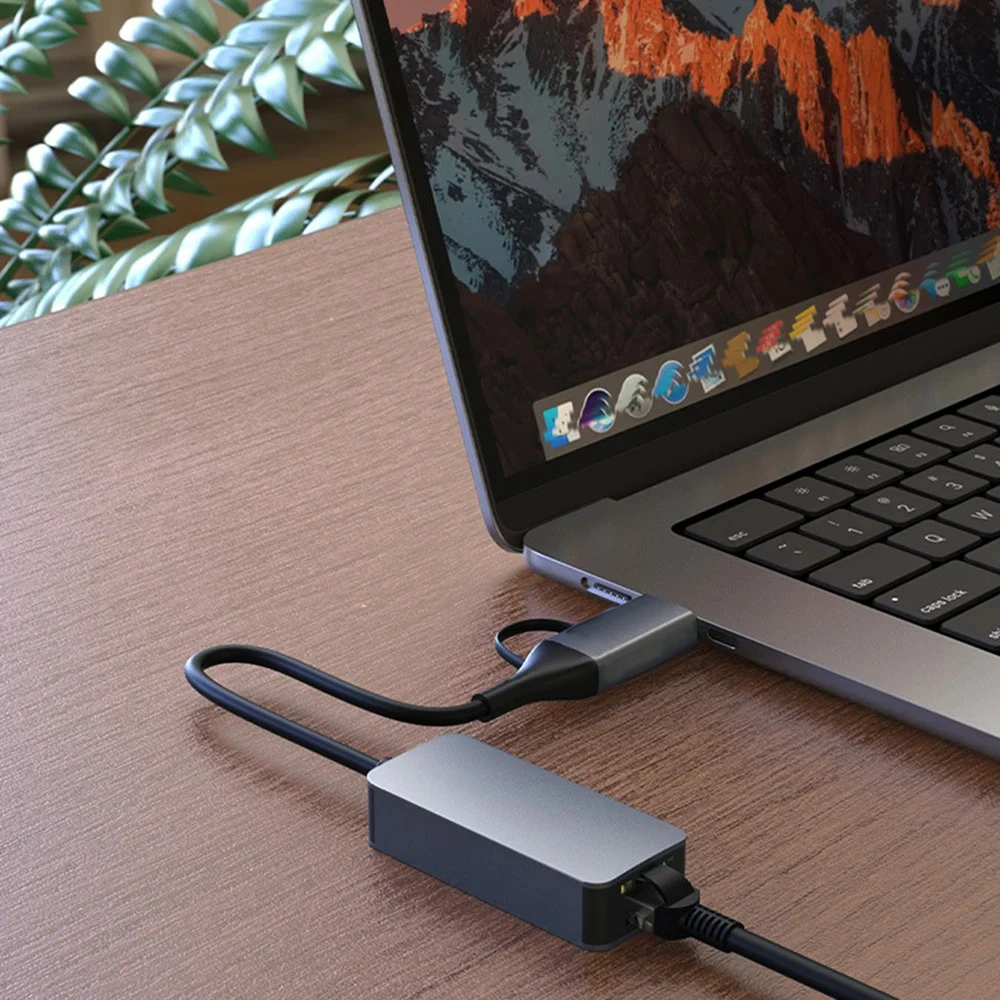 Адаптер Ethernet с двумя портами USB Type-C на RJ45, 2500 ГГц
