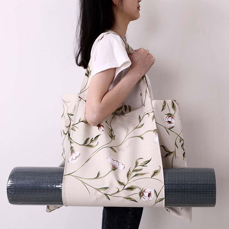Bolsa duradera para esterilla de yoga de algodón y lona.