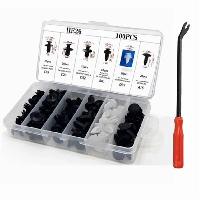 800 stks-100 stks Auto Fastener Clip Kit Spatbord Klinknagel Plastic Clips Auto Body Push Retainer Pin Klinknagel Bumper Portierbekleding Reparatie