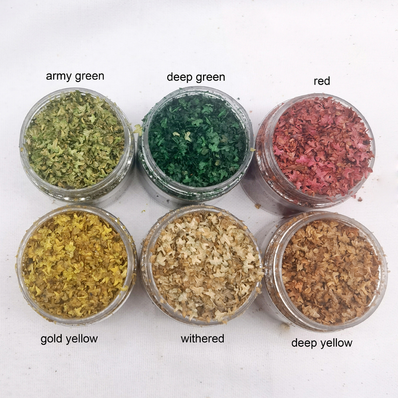 50ml/bottle Micro Landscape Leaves Diorama fake Grass Tufts Accessories Static Leaf Model for Scale Model Train Layout