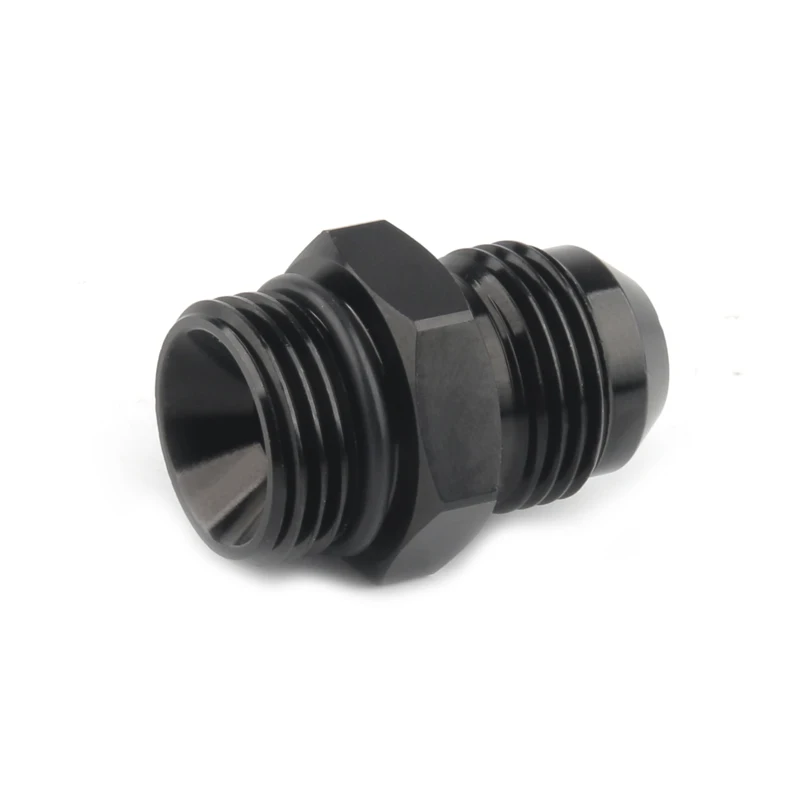 Adaptador macho de montaje negro ORB-6 ORB-8 ORB-10 junta tórica Boss a AN6 AN8 AN10 6061-T6 ajuste acampanado de aluminio