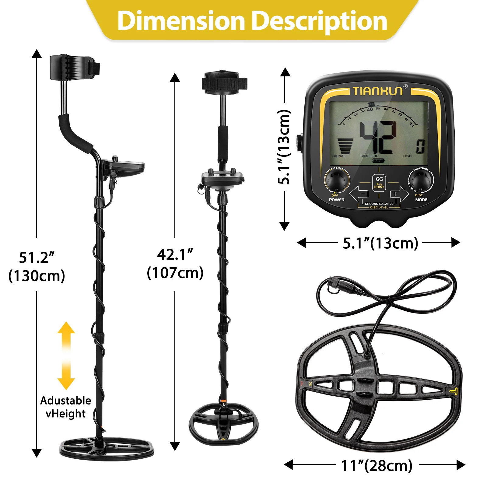 Display Digital LCD Detector De Metais, Profissional Underground Metal Finder, Gold Prospector, Treasure Hunter, TX-850