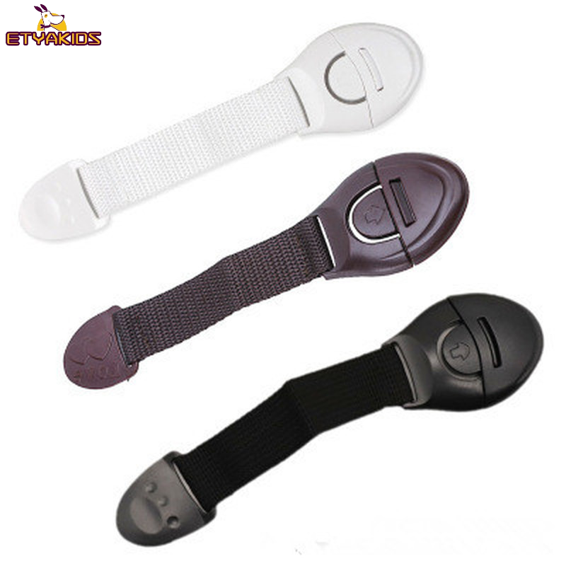 3 unids/lote café negro blanco cerradura de seguridad para bebés gabinete para niños pequeños cajón refrigerador cerradura para niños correas de protección cerraduras