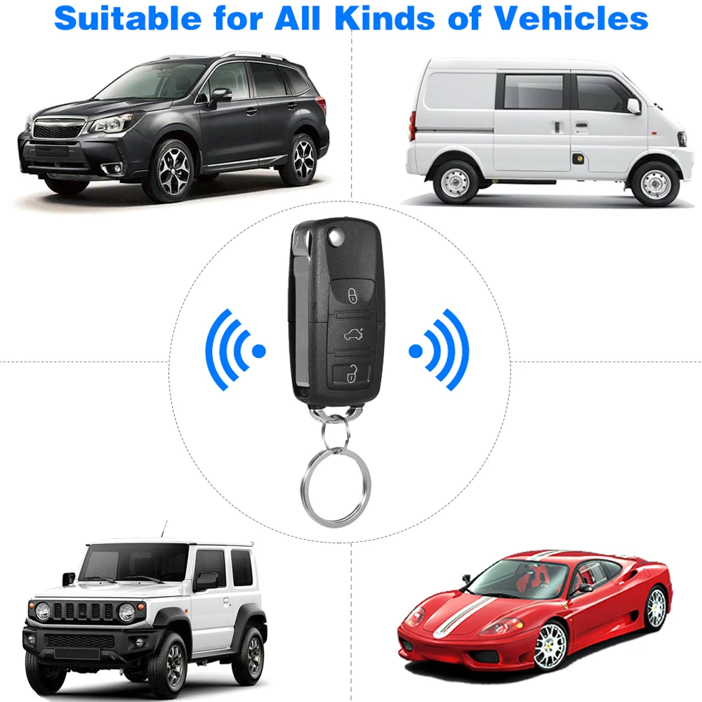 Fechadura universal para porta de carro, sistema de entrada sem chave, kit de travamento central com controle remoto, acessórios para carro