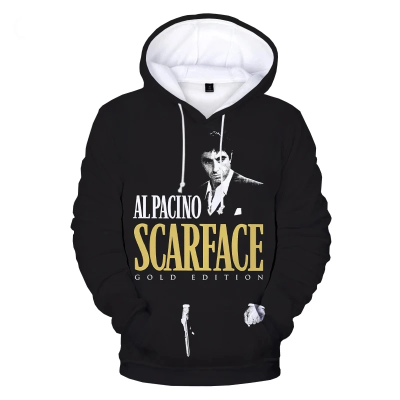 Sudaderas con capucha con estampado 3d de película Scarface, sudaderas con capucha de gran tamaño a la moda para hombre, sudaderas para mujer, abrigos para niño, Sudadera con capucha para hombre, chándales para niño